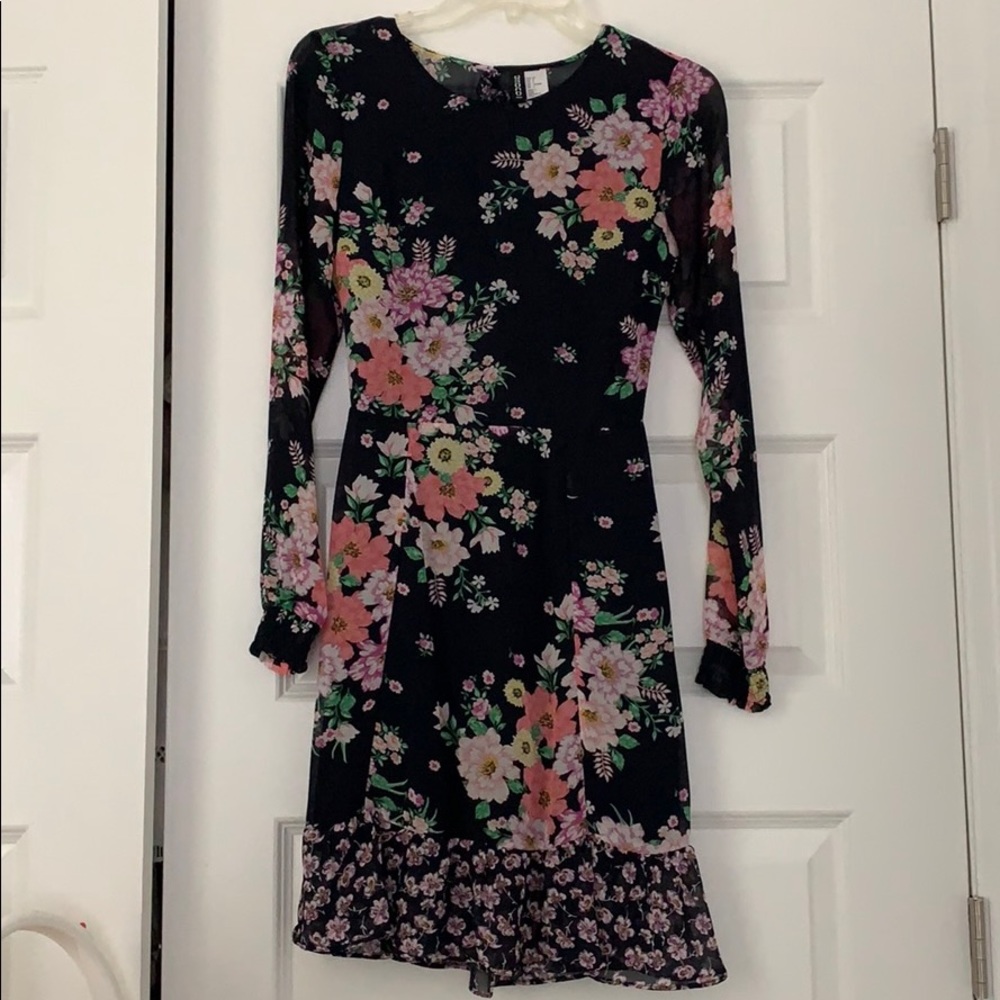 H&M Floral Dress with Peek A Boo Open Back
